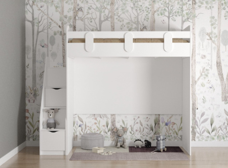 Кровать-чердак Уют-2 + Стол Уют-2 + Шкаф Уют-2  от Династия Kids