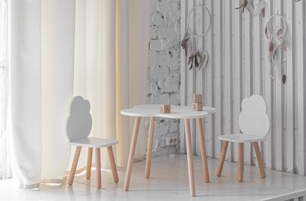 Стол Облачко белый/дерево  от Династия Kids