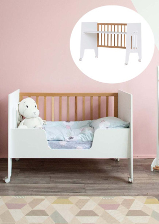 Кроватка-стол Миа 120х60 белый/дерево  от Династия Kids