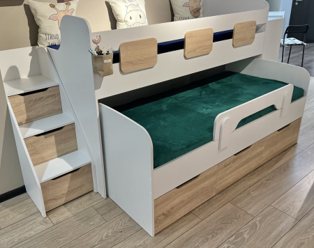 Двухъярусная кровать Городок (цвет белый) от Династия Kids