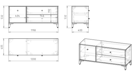 Тумба-комод 120 см Альви-3   от Династия Kids