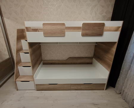 Кровать-чердак Лайт Лофт + кровать Лайт Лофт 190х90 от Династия Kids