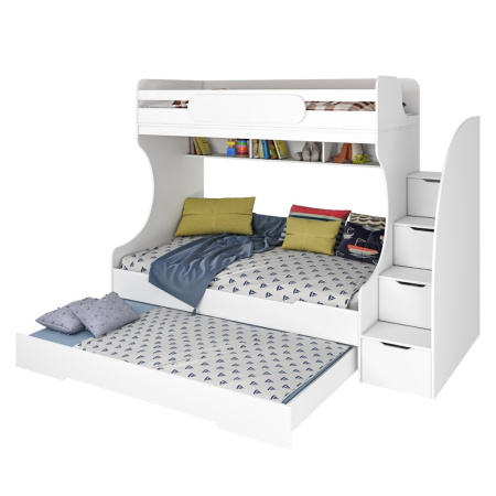 Кровать БИГ (дуб каньон + белый) 200х120 от Династия Kids