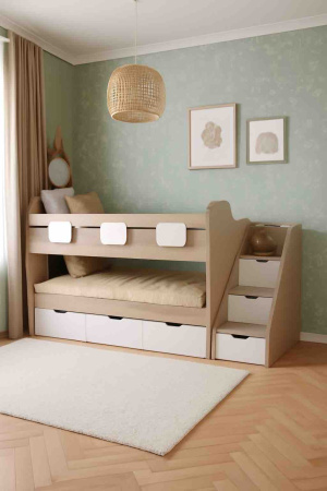 Кровать 2-х ярусная Городок (цвета разные) от Династия Kids