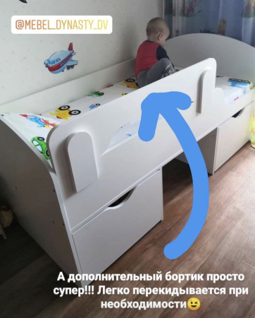 Кровать Малыш 80х160 (цвет белый) от Династия Kids