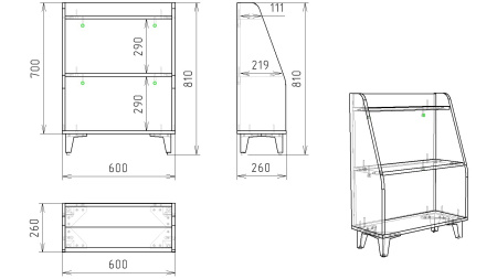 Стеллаж детский Уют-5  от Династия Kids