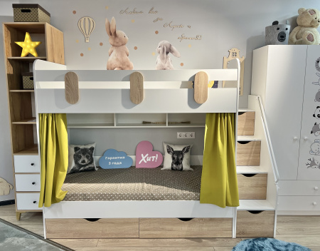 Двухъярусная кровать Фортуна (размеры и цвета разные) от Династия Kids