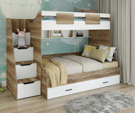 Кровать-чердак коллекции Лайт Лофт 200х90 от Династия Kids