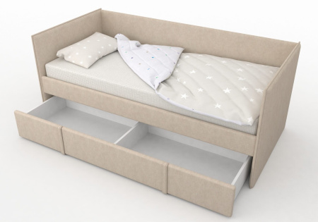 Мягкая кровать Моно 90х190 (с ящиком для белья) 