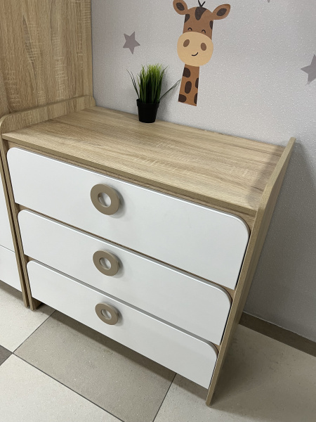 Комод Юниор (дуб сонома+белый) от Династия Kids
