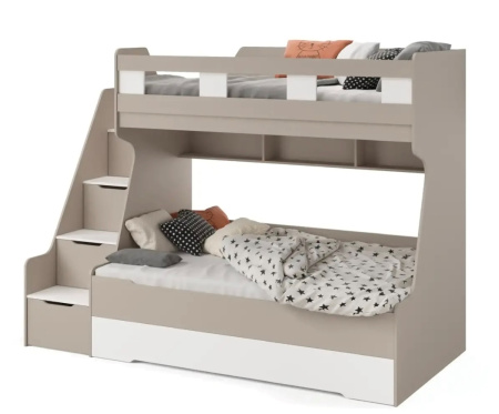 Кровать РУМ 120х200 (корпус белый + фасады дуб золотистый)