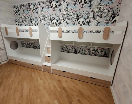 Кровать Фортуна (гаскон пайн + белый)  от Династия Kids