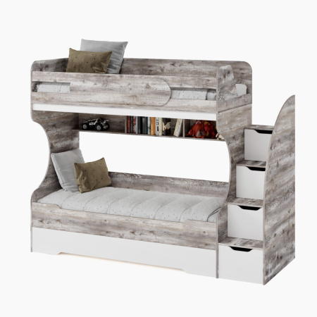 Кровать двухъярусная БИГ 90х200 с доп. спальным местом (цвета разные) от Династия Kids