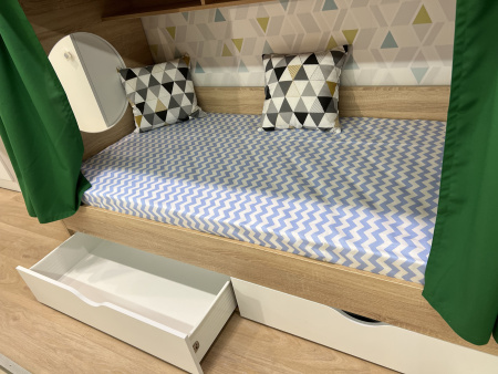 2-х ярусная кровать Фортуна (корпус белый + фасады дуб сонома) 180*80 от Династия Kids