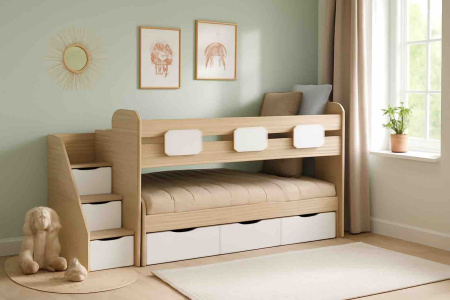 Кровать 2-х ярусная Городок (цвета разные) от Династия Kids