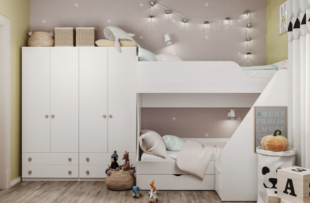 Кровать 200х90 Умка-3 (цвет белый)  от Династия Kids